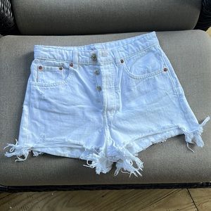 Zara White Denim Shorts